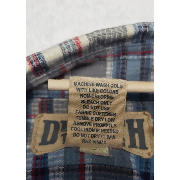 Duluth Trading Co. Men's L Plaid Work Shirt Short Sleeve Gray Blue Western - Picture 9 of 9